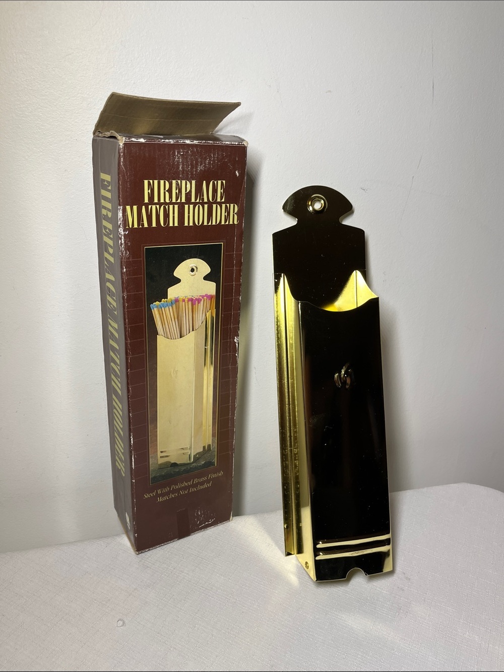 Vintage Fireplace Match Holder
Polished Brass Finish
New. Original box